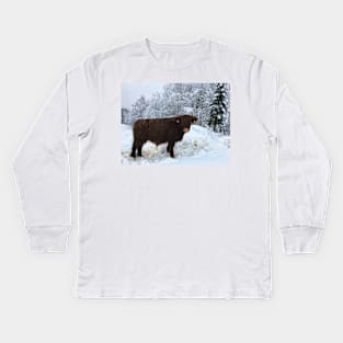 Scottish Highland Cattle Calf 1625 Kids Long Sleeve T-Shirt